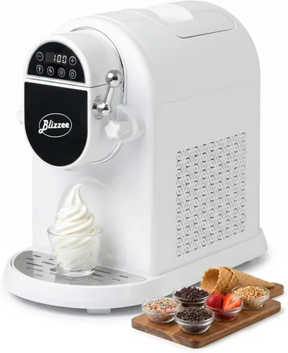 Máquina de helado suave de 1.25 cuartos de galón | Máquina de helado de encimera sin precongelación para el hogar | Compresor integrado | Dureza