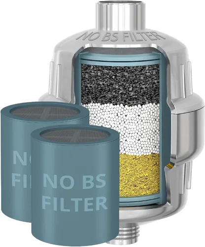 Miniatura 13 de WeAQUA Cartucho de repuesto para filtro de ducha resistente NO BS, paquete de 2 – 99% de eliminación de agua dura, cloro, metales pesados y fluoruro