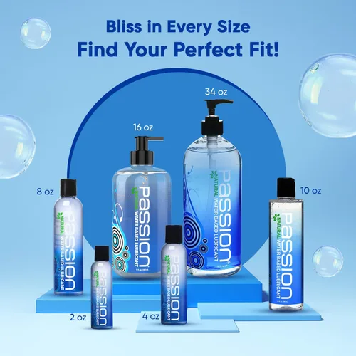 Miniatura 6 de Passion Lube Lubricante Personal Natural a Base de Agua Paquete de Valor, Paquete de 16 Fl Oz y 34 Fl Oz - Fórmula Premium, No Pegajosa, Fácil