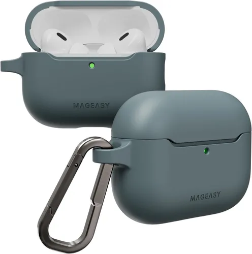 Miniatura 24 de MAGEASY Funda diseñada para estuche de AirPods Pro 2 - Funda protectora a prueba de golpes para AirPods Pro y Pro 2, resistente a las manchas, suave