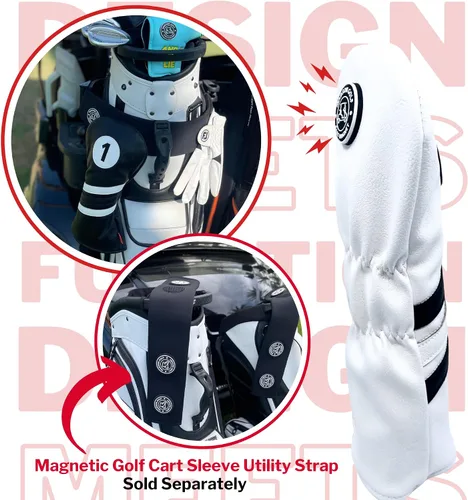 Miniatura 6 de Madson Golf Fundas magnéticas para carrito: fundas elegantes y protectoras para palos de golf, con imán de goma para posicionamiento seguro y acceso