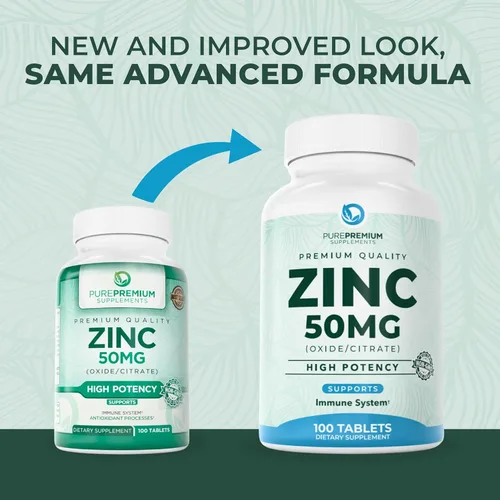 Miniatura 5 de PurePremium Zinc 50mg – Suplementos de zinc de apoyo inmunológico para hombres y mujeres – Vitamina citrato de zinc / óxido para adultos
