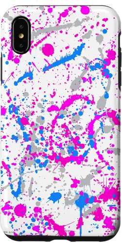Miniatura 11 de iPhone 16 Rosa + Azul + Gris Blanco Patrón de salpicaduras de pintura