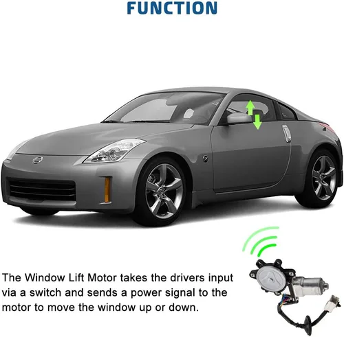 Miniatura 3 de Motor de elevación de ventana delantera izquierda del lado del conductor de repuesto para Nissan 350Z 2003-2009 2003-2007 Infiniti G35 2 puertas