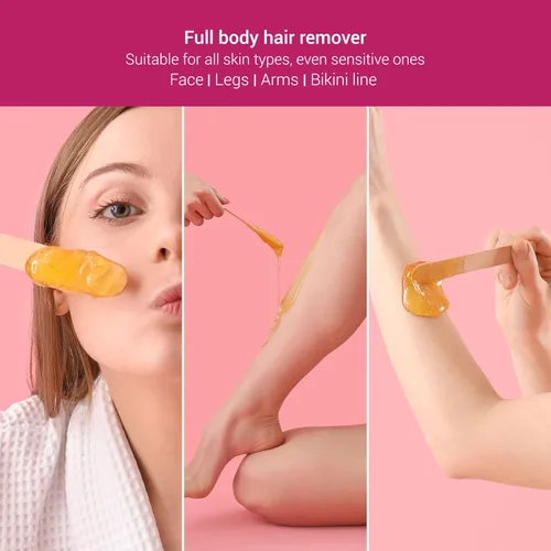 Miniatura 5 de DEPIL BELLA Cera de azúcar brasileña, cera depilatoria para uso personal y profesional, orgánica, natural, vegana, lavable, para todo