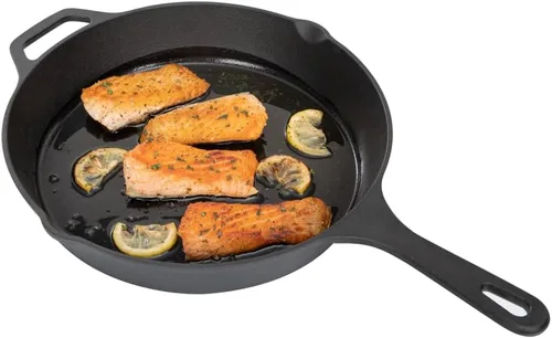 Miniatura 12 de Restaurantware Met Lux - Sartén de hierro fundido de 7.75 pulgadas, 1 sartén de hierro fundido pre-sazonado, con asa con boquillas para verter