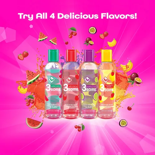Miniatura 5 de ID Lubricants 3some - Masaje sensual con sabor a maracuyá, delicia oral y diversión cálida para el placer de las parejas, lubricante de masaje