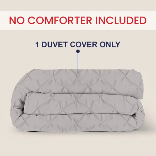 Miniatura 61 de Kotton Culture 1 Pc Twin/Twin XL Size Pinch Pleated - Pintuck Duvet Cover Only - 100% Egyptian Cotton Sateen -1000 TC Luxury Comforter Cover-Zipper