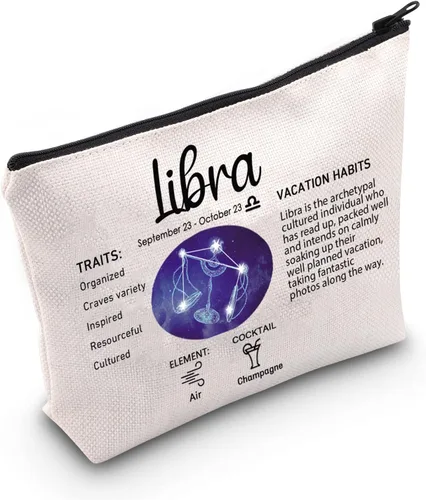 Miniatura 11 de LEVLO 12 bolsas de aseo de viaje de constelación, 12 bolsas de maquillaje cosmético del zodiaco, regalo de cumpleaños para el día de la madre