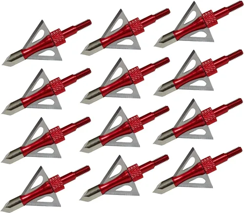 20 Inch Carbon Crossbow Bolts 12 Pack and 12 Pack Hunting Broadheads kit, Carbon Crossbow Arrows for Hunting and Outdoor Practice (Red)