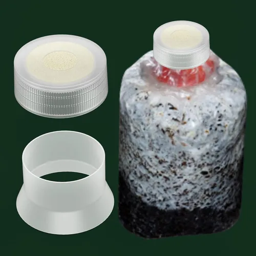 Biomed Solutions Tapa y anillo de bolsa de cultivo de hongos para cultivar sellado, cubierta de filtro de algodón, 1.260 in, 15 unidades