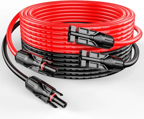Miniatura 9 de RICH SOLAR Cable de extensión de panel solar negro de calibre 10, 10 AWG, 100 pies, color rojo + 100 pies, cable de extensión de panel solar