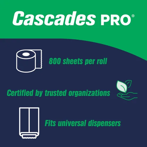 Miniatura 6 de Cascades PRO Seleccione toallas de papel de mano fuertes y absorbentes, adecuadas para la mayoría de dispensadores universales, rollos de toallas