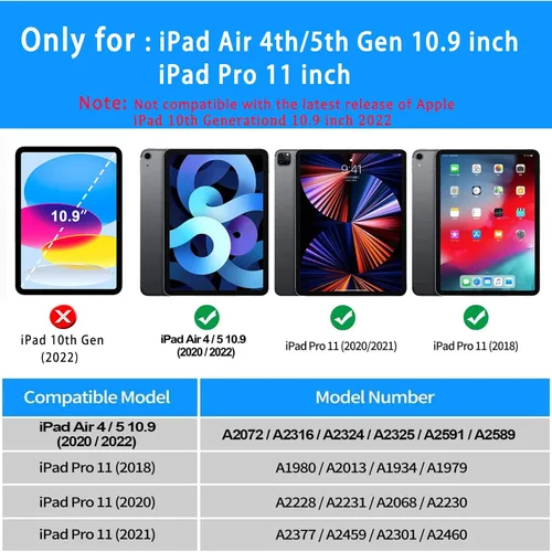 Miniatura 2 de Funda para iPad Air de 5ª y 4ª generación, iPad Air de 10.9 pulgadas 2022/2020 con protector de pantalla, funda protectora para iPad Pro 11 con asa