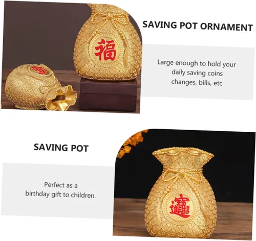 Miniatura 6 de MAGICLULU Hucha china de la suerte figura de Feng Shui, adorno de banco de monedas, figuras de dinero chino de la suerte para niños, decoración