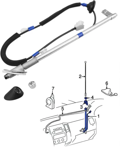Miniatura 6 de ANODZU Conjunto de antena manual apto para Toyota Tacoma 1995-2004, contiene base de antena 86300-04050, tuerca de antena superior 86396-04010