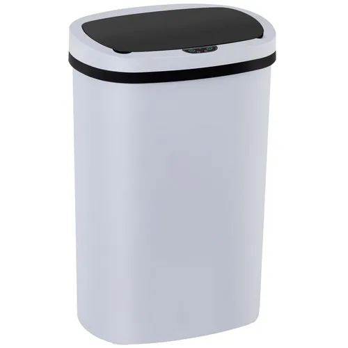 Miniatura 15 de BestOffice Papelera de plástico de 13 galones con tapa Roja Basurero automático sin tacto Control de olores Diseño ovalado moderno Fácil