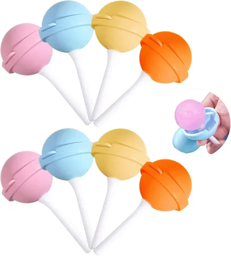 Miniatura 8 de Paquete de 4 moldes de silicona para paletas de paletas, moldes de helado reutilizables sin BPA con palos, para congelar caseros para niños y niños