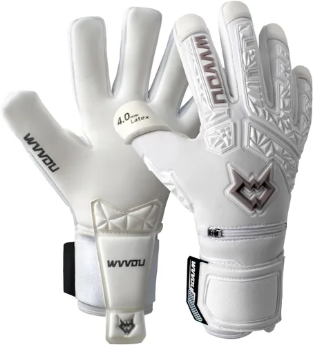 Miniatura 12 de WVVOU Guantes de portero de fútbol para adultos y jóvenes, guantes de portero de alto rendimiento con 5 protectores de dedos desmontables, guantes