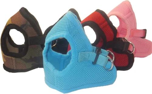 Miniatura 21 de Arnés para perros de malla suave, cómodo para razas pequeñas, cachorros, juguetes, de 2 a 16 lb, en color rosa bebé, azul, negro, rojo, camuflado