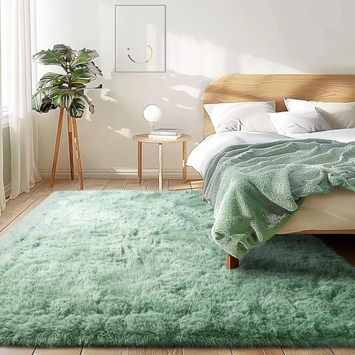 Miniatura 134 de Awaytail Alfombra Esponjosa Lavable 2x3 Pies, Pura Negra Alfombra para Silla de Escritorio Antideslizante, Alfombra Supersuave para Niños
