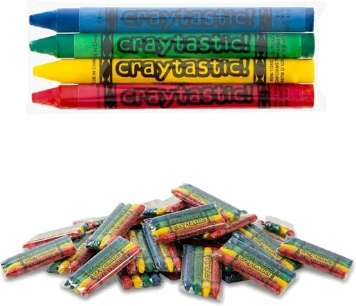 Miniatura 8 de Craytastic! 48 crayones a granel (12 juegos de 4 paquetes), paquete a granel de crayones para aula, niños, recuerdos de fiesta, paquetes de crayones