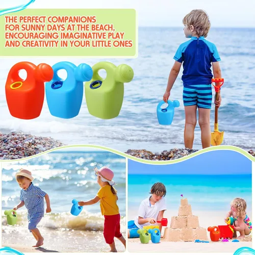 Miniatura 4 de Lunmon 6 regaderas de plástico para niños, mini regaderas a granel para niños pequeños, flores, jardín, arena, playa, juguete, herramientas