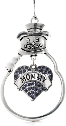 Miniatura 9 de Inspired Silver - Fuerza Aérea - Adorno de Navidad plateado - Adorno de árbol de Navidad con colgante de corazón azul con circonita cúbica