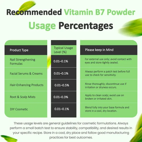 Miniatura 7 de Biotina (vitamina B7) Polvo de vitamina B7 en polvo para la salud del cabello, la piel y las uñas, vitamina de biotina sin OMG, sin gluten