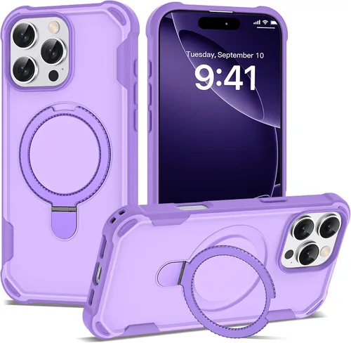 Miniatura 9 de Funda compatible con iPhone 12 y 12 Pro de 6.1 pulgadas con soporte de anillo magnético [protección militar contra caídas] [compatible con MagSafe]