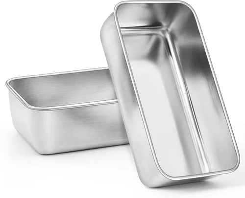 Onader Paquete de 2 moldes para pan de pan, de acero inoxidable de 9 x 5 pulgadas para hornear