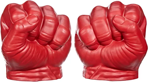 Miniatura 2 de Marvel Vengadores Capitán América: Nuevo Mundo Valiente Puños Gamma de Hulk Rojo, Juguete de Espuma Blanda para Juegos de Rol, Juguetes