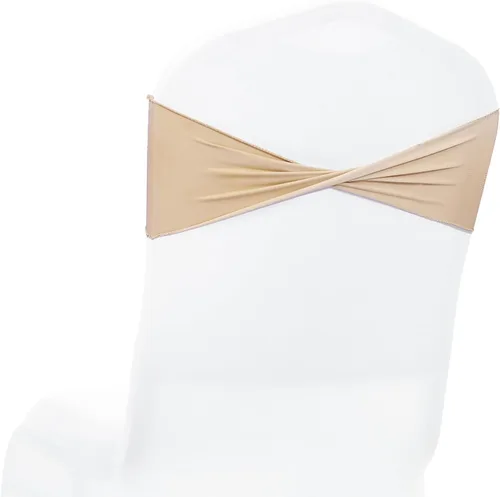 Miniatura 20 de MDS® Paquete de 10 bandas elásticas de elastano para silla sin hebilla deslizante, lazo elástico reutilizable para silla para boda, recepción