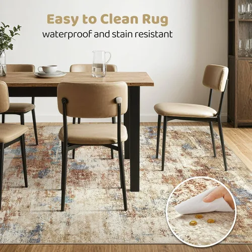 Miniatura 23 de Alfombra de pasillo lavable para cocina: 3 x 10 pies, antideslizante, abstracto, suave, moderno, resistente a las manchas, para interiores, piso