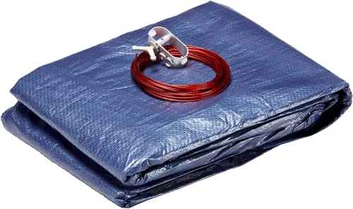 Miniatura 2 de Midwest Canvas, Cubierta de piscina de invierno para piscinas redondas sobre el suelo, kit de cierre de piscina para el invierno, azul, 12 pies