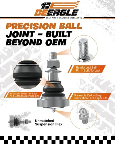 Miniatura 2 de DEEAGLE Brazos de control superiores F150 de 2-4 pulgadas, brazo de control delantero tubular para F150 2004-2020, UCA con rótula engrasable, brazo