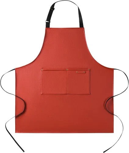 Miniatura 15 de eywlwaar Delantal impermeable de poliuretano con 2 bolsillos grandes, delantal ajustable a prueba de aceite para cocina, lavavajillas, cocina, 29.92