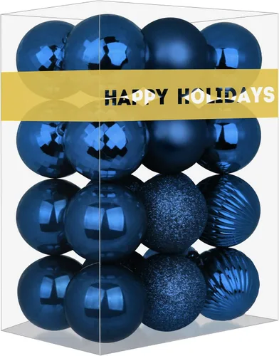 Miniatura 19 de Bolas de Navidad Grandes de 3.2" en Azul Bebé - Adornos para Árbol de Navidad, Bolas Colgantes Inastillables para Cumpleaños, Halloween, Boda