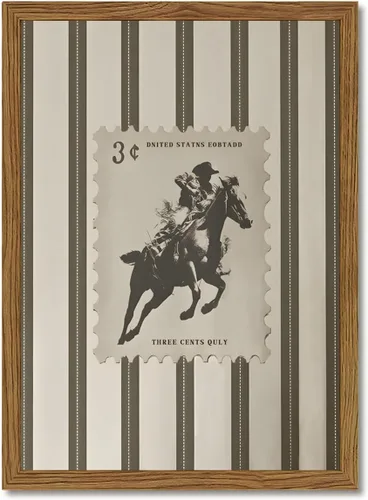 Arte de pared occidental vintage, decoración de pared de rodeo a rayas, póster de vaquero del suroeste, impresiones en lienzo, obra de arte retro