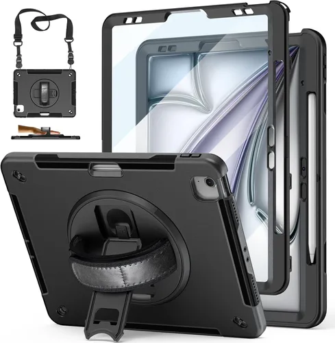 Miniatura 19 de Funda para iPad Pro de 12.9 2022/2021/2020/2018: Funda para iPad Pro 12.9 6ª/5ª/4ª/3ª generación con protector de pantalla, soporte para lápices