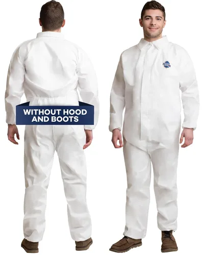 Medical Nation Overoles de Protección Desechables | 1 Paquete, 3X-Grande | Overoles Protectores Sin Capucha - Traje de Pintura de Cuerpo Completo de