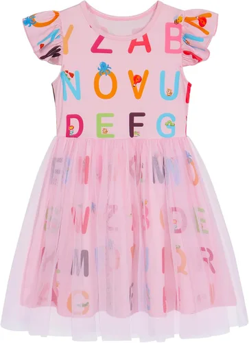 Miniatura 4 de WonderBabe Vestido de tul para niñas pequeñas, traje de unicornio, manga con volantes, ropa de cumpleaños, vacaciones, falda tutú casual de sirena