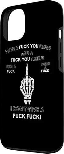 Miniatura 2 de Funda de regalo para iPhone 13 con diseño de esqueleto con dedo medio F You Pun para adultos