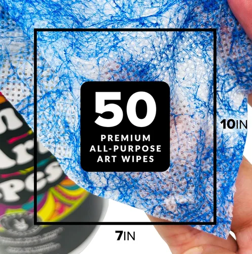 Miniatura 5 de HIPPIE CRAFTER Toallitas de pintura y arte, 1 paquete (50 piezas) toallitas de limpieza resistentes para pintura, epoxi, pegamento, látex y manchas