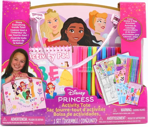 Miniatura 11 de Disney Frozen Activity Tote - Bolsa de aventura de princesa definitiva con libros para colorear, calcomanías, crayones y juegos, juego de arte apto