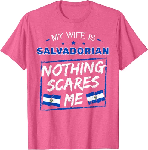 Miniatura 45 de Camiseta con la bandera de raíces salvadoreñas de El Salvador My Wife Is Salvadoran Roots, Negro