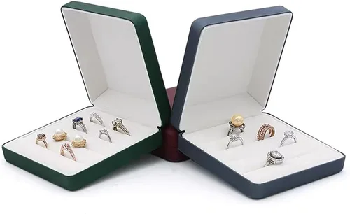 Miniatura 4 de Caja organizadora de anillos pequeños, estuche portátil para joyas, bandeja de almacenamiento de anillos moderna para mujeres, niñas para viajes