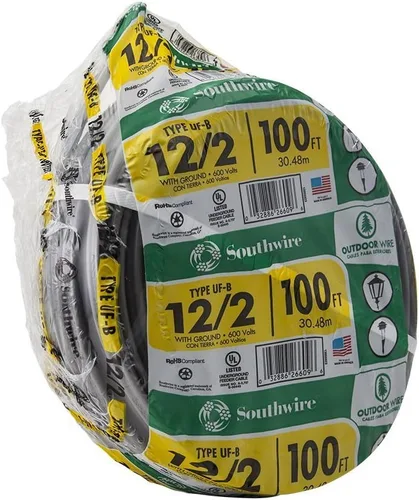 Miniatura 4 de Southwire Alambre para Exterior, 12/2WG UF Bobina de 30.5 m, Aprobado para Cableado de Entierro Directo, SW# 13055926