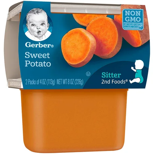 Miniatura 5 de Gerber 2nd Food Baby Food - Puré de batata (2 unidades) y Gerber My 1st Veggies Kit de inicio (zanahoria, frijoles verdes y puré de batata)