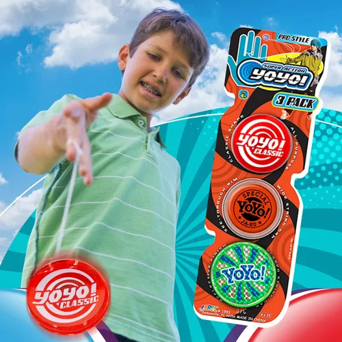 Miniatura 3 de JA-RU Yoyo - Paquete profesional de yoyos (1 paquete de 3) juguetes antiestrés divertidos de calidad para niños y adultos, relleno de relleno